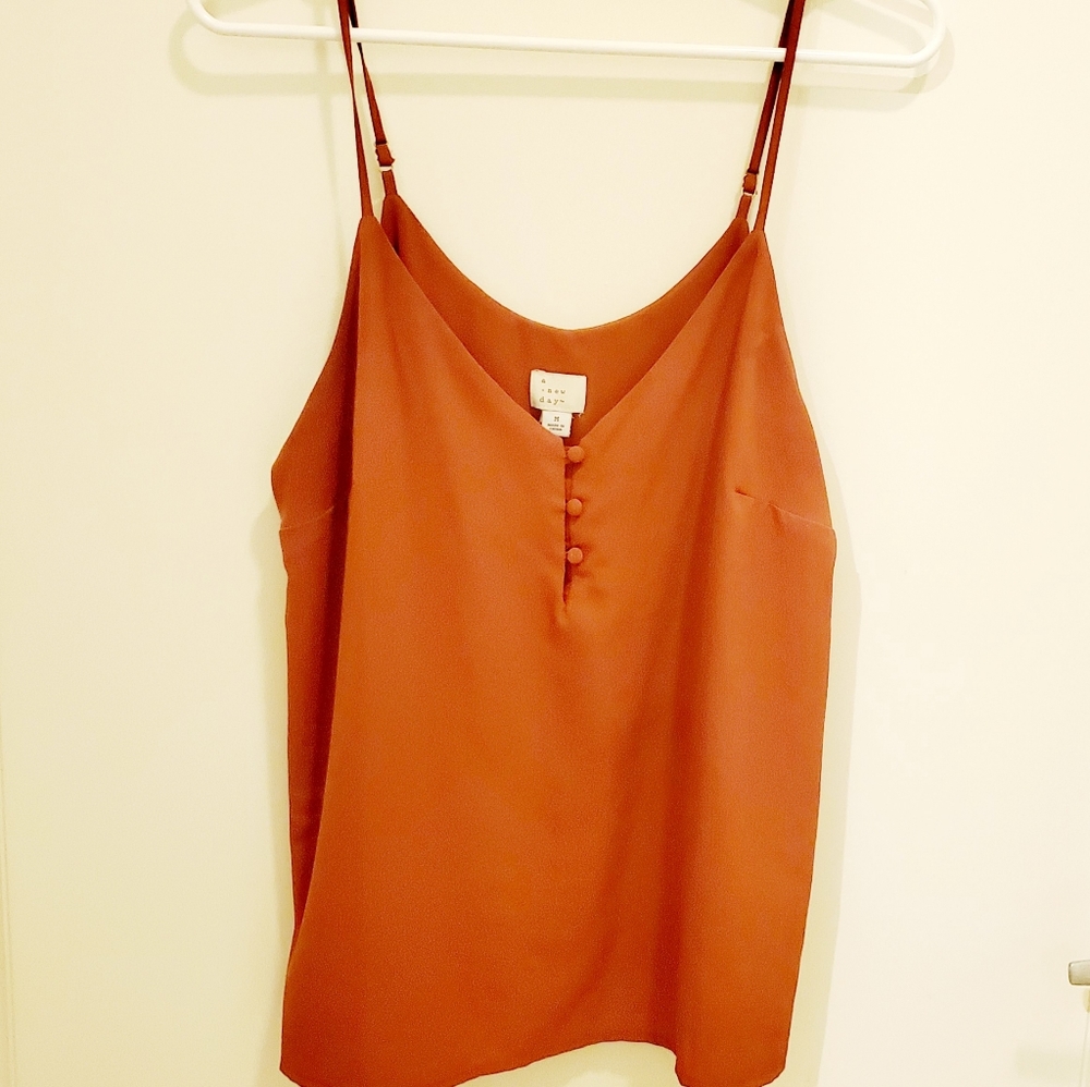 Rust orange camisole adjustable straps medium